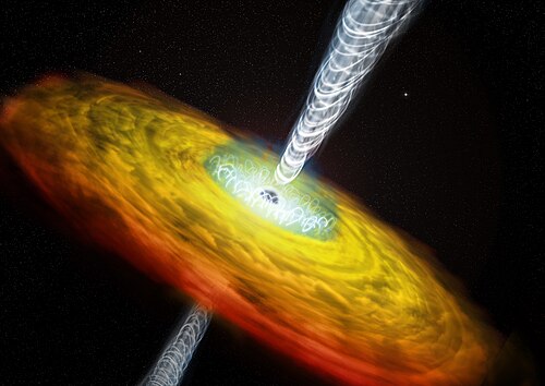 Quasar con getto e linee magnetiche